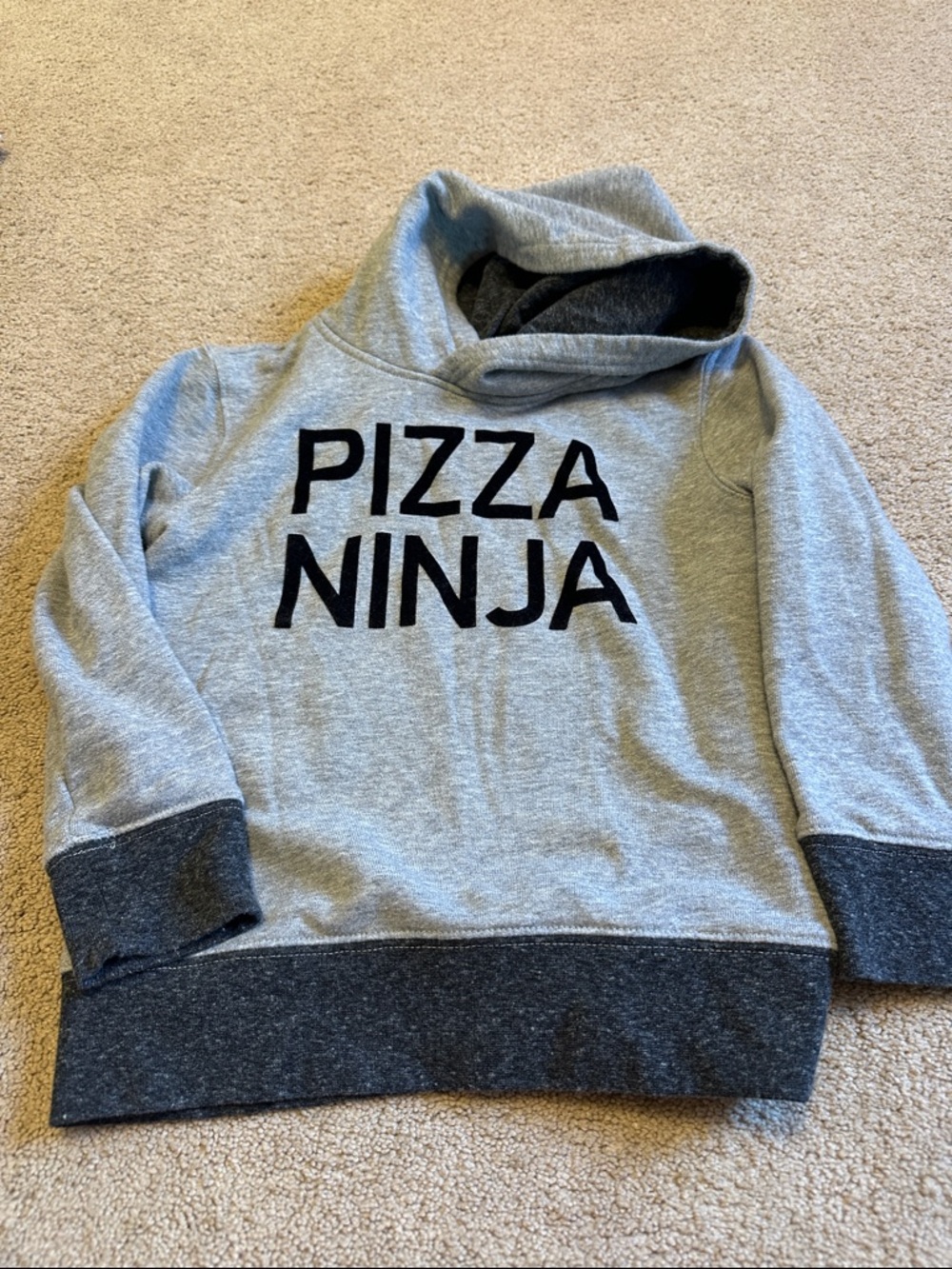 Kids 'Pizza Ninja' Grey Hooded Sweatshirt